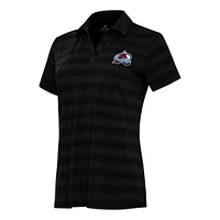 Women's Antigua Black Colorado Avalanche Tunnel Polo