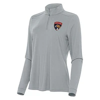 Women's Antigua Gray Florida Panthers Intent Quarter-Zip Top