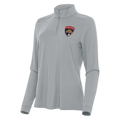 Women's Antigua Gray Florida Panthers Intent Quarter-Zip Top