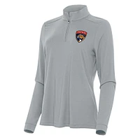 Women's Antigua Gray Florida Panthers Intent Quarter-Zip Top
