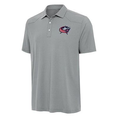 Men's Antigua  Gray Columbus Blue Jackets Western Polo