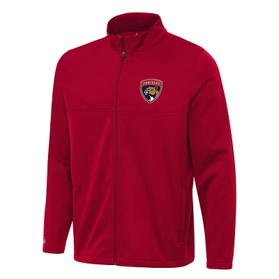 Men's Antigua Red Florida Panthers Links 2 Full-Zip Golf Jacket