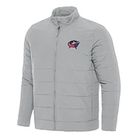 Men's Antigua Gray Columbus Blue Jackets Swelter Full-Zip Puffer Jacket
