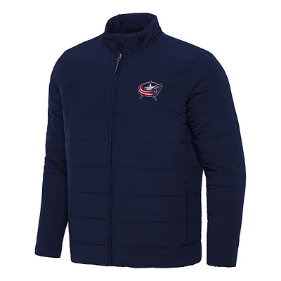 Men's Antigua Navy Columbus Blue Jackets Swelter Full-Zip Puffer Jacket