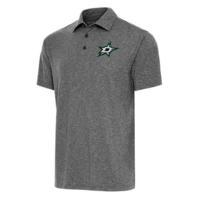 Men's Antigua  Heather Black Dallas Stars Big & Tall Par 3 Polo