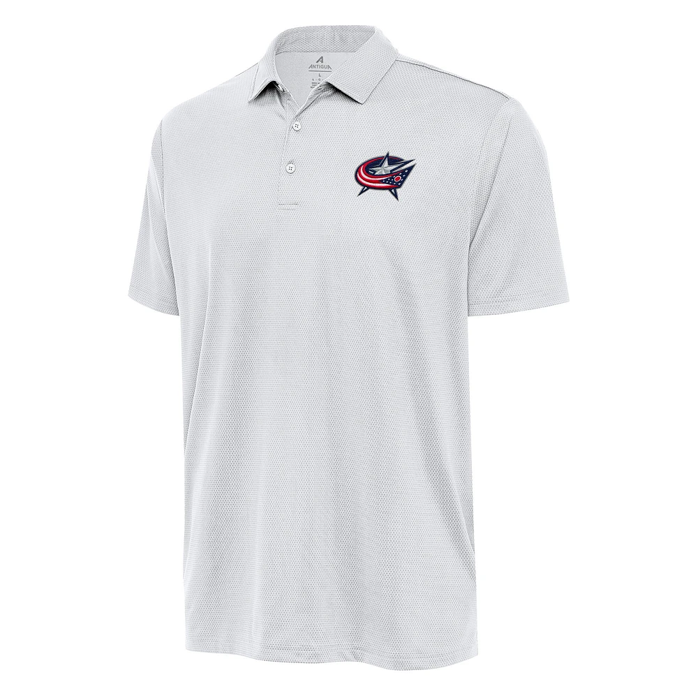Men's Antigua White Columbus Blue Jackets Big & Tall Ellipse Polo