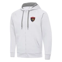 Men's Antigua White Florida Panthers Big & Tall Victory Full-Zip Hoodie