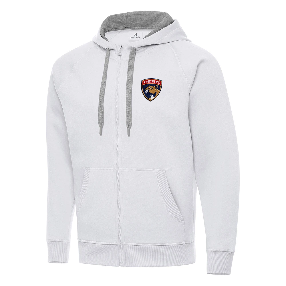 Men's Antigua White Florida Panthers Big & Tall Victory Full-Zip Hoodie