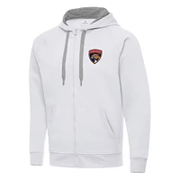 Men's Antigua White Florida Panthers Big & Tall Victory Full-Zip Hoodie