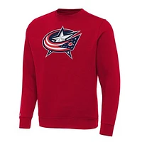 Men's Antigua Red Columbus Blue Jackets Big & Tall Victory Crewneck Pullover Sweatshirt