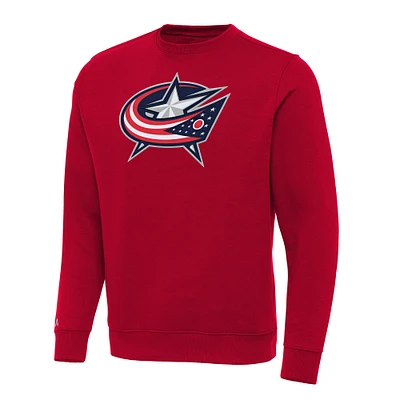 Men's Antigua Red Columbus Blue Jackets Big & Tall Victory Crewneck Pullover Sweatshirt