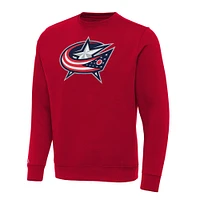 Men's Antigua Red Columbus Blue Jackets Big & Tall Victory Crewneck Pullover Sweatshirt