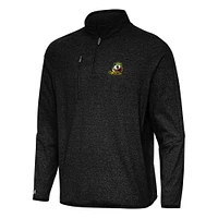 Men's Antigua Heather Black Oregon Ducks Certain Quarter-Zip Tri-Blend Sweatshirt