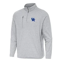Men's Antigua Heather Gray Kentucky Wildcats Certain Quarter-Zip Tri-Blend Sweatshirt