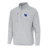 Men's Antigua Heather Gray Kentucky Wildcats Certain Quarter-Zip Tri-Blend Sweatshirt