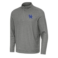 Men's Antigua Heather Kentucky Wildcats Subtle Quarter-Zip Sweatshirt