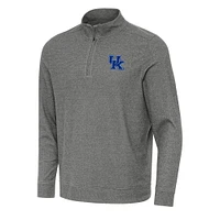 Men's Antigua Heather Kentucky Wildcats Subtle Quarter-Zip Sweatshirt
