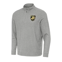 Men's Antigua Heather Gray Army Black Knights Subtle Quarter-Zip Sweatshirt