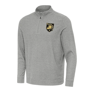 Men's Antigua Heather Gray Army Black Knights Subtle Quarter-Zip Sweatshirt