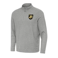 Men's Antigua Heather Gray Army Black Knights Subtle Quarter-Zip Sweatshirt