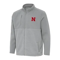 Men's Antigua Gray Nebraska Huskers Daily Fused Full-Zip Jacket