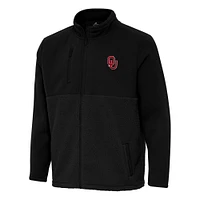 Men's Antigua Black Oklahoma Sooners Daily Fused Full-Zip Jacket