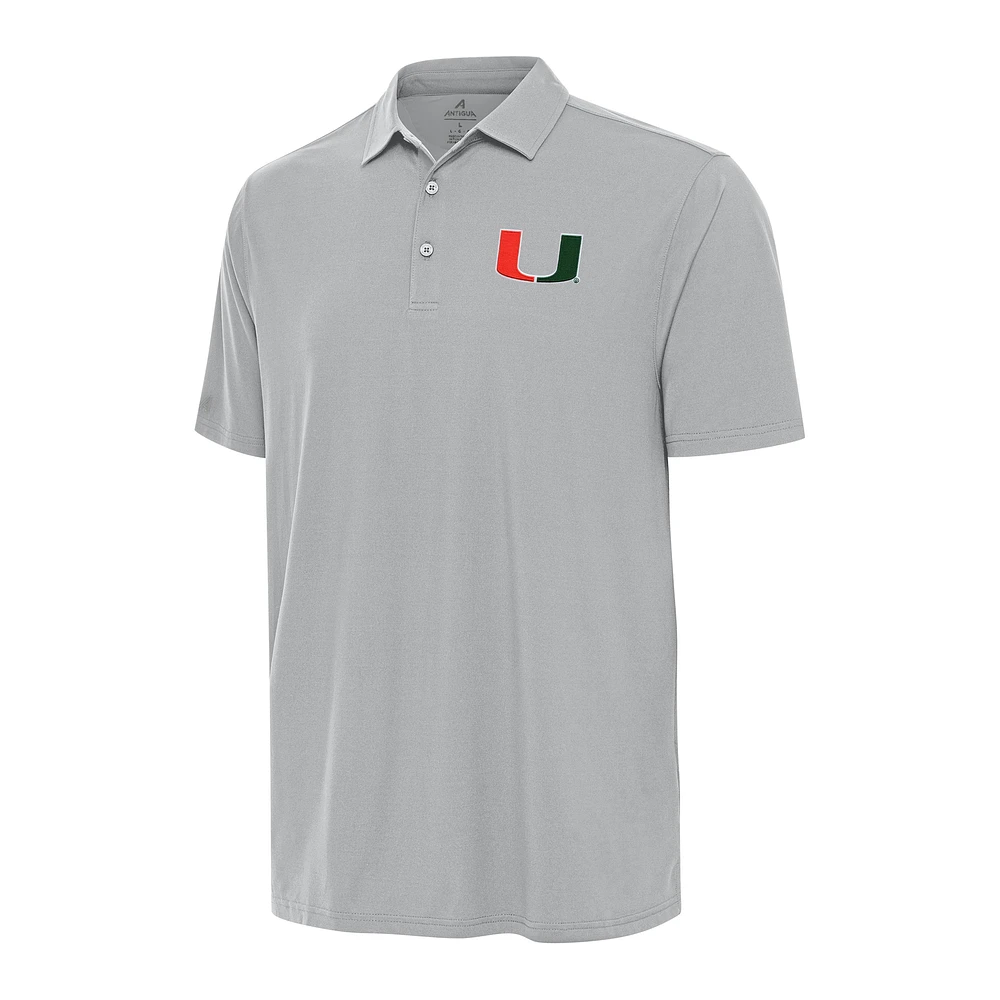 Men's Antigua Gray Miami Hurricanes Era Polo