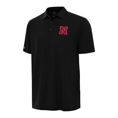 Men's Antigua Black Nebraska Huskers Era Polo