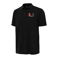 Men's Antigua Black Miami Hurricanes Era Polo