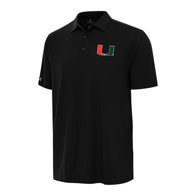 Men's Antigua Black Miami Hurricanes Era Polo