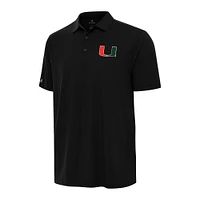 Men's Antigua Black Miami Hurricanes Era Polo