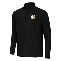Men's Antigua Black Notre Dame Fighting Irish Intent Quarter-Zip Top