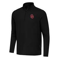 Men's Antigua Black Oklahoma Sooners Intent Quarter-Zip Top