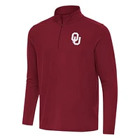 Men's Antigua Cardinal Oklahoma Sooners Intent Quarter-Zip Top