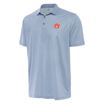 Men's Antigua Heather Aqua/White Auburn Tigers Rings Polo