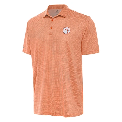 Men's Antigua Orange/White Clemson Tigers Rings Polo