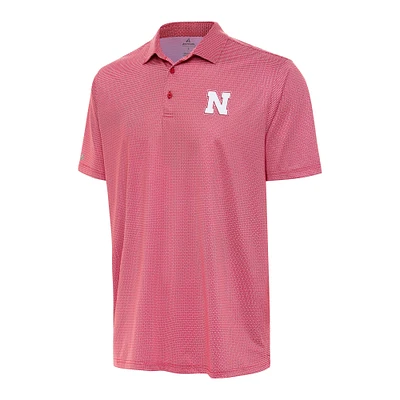 Men's Antigua Red/White Nebraska Huskers Rings Polo