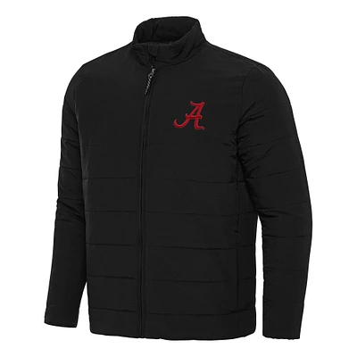 Men's Antigua Black Alabama Crimson Tide Swelter Full-Zip Puffer Jacket
