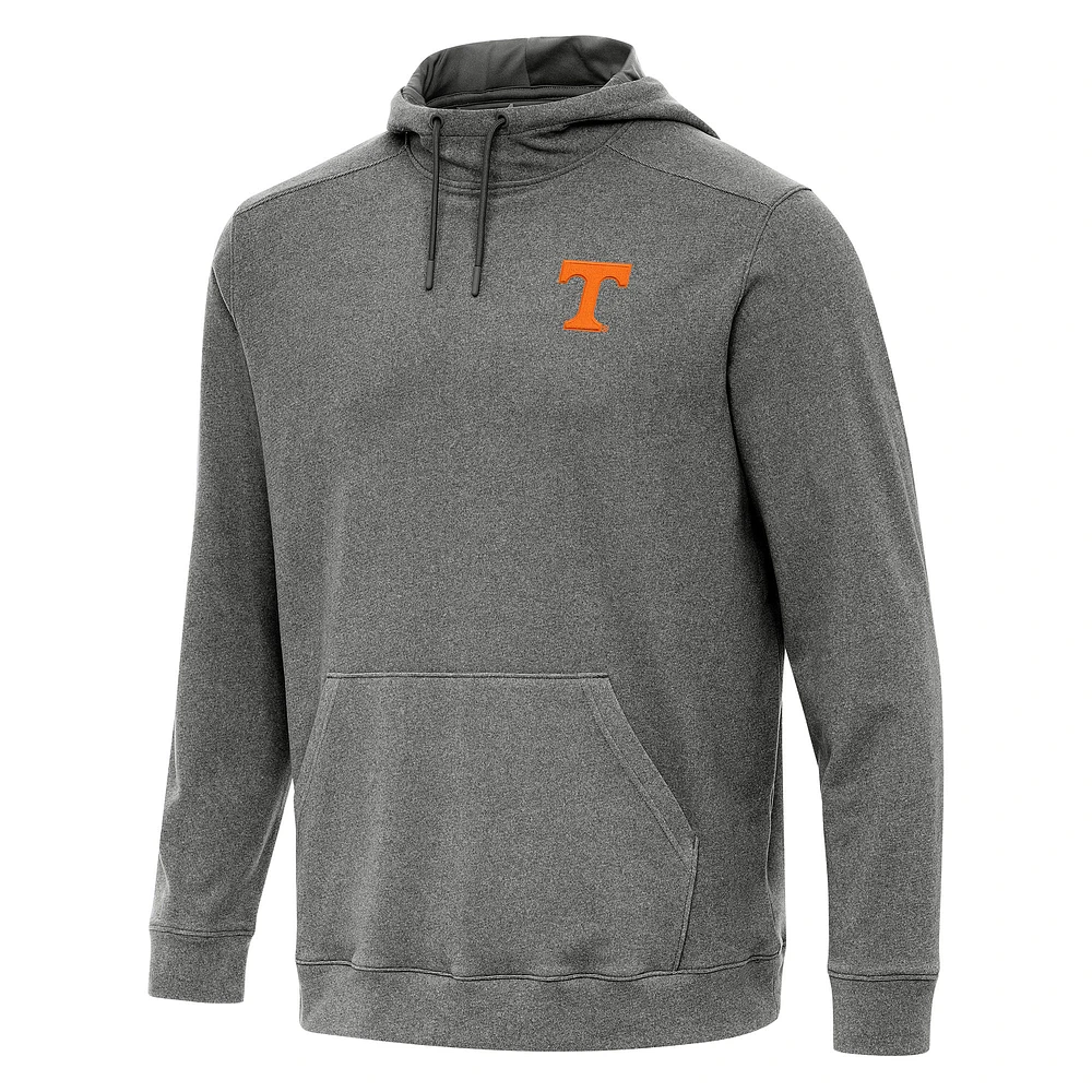 Men's Antigua Heather Black Tennessee Volunteers Cloud Pullover Hoodie