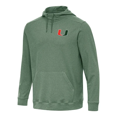 Men's Antigua Hunter Green Miami Hurricanes Cloud Pullover Hoodie