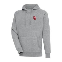 Men's Antigua Heather Gray Oklahoma Sooners Big & Tall Victory Pullover Hoodie