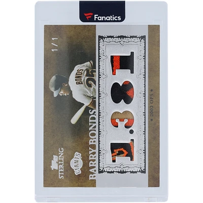 Barry Bonds San Francisco Giants 2007 Topps Sterling 1.381 Relic #4CS-20 #1/1 Card