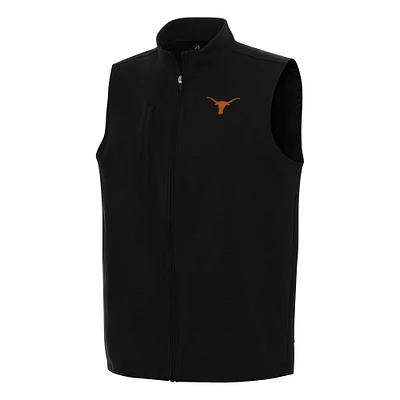 Men's Antigua Black Texas Longhorns Regard Full-Zip Vest