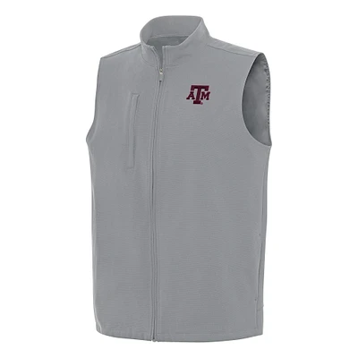 Men's Antigua Gray Texas A&M Aggies Regard Full-Zip Vest