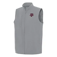 Men's Antigua Gray Texas A&M Aggies Regard Full-Zip Vest
