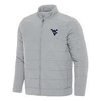 Men's Antigua Gray West Virginia Mountaineers Swelter Full-Zip Puffer Jacket