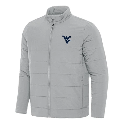 Men's Antigua Gray West Virginia Mountaineers Swelter Full-Zip Puffer Jacket