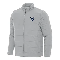 Men's Antigua Gray West Virginia Mountaineers Swelter Full-Zip Puffer Jacket