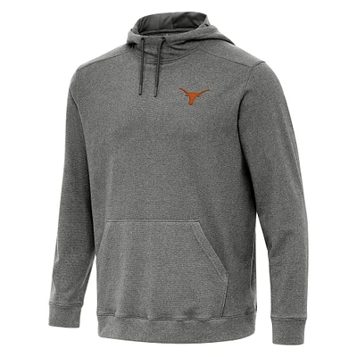 Men's Antigua Heather Black Texas Longhorns Cloud Pullover Hoodie