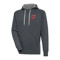 Men's Antigua Charcoal Wisconsin Badgers Big & Tall Victory Pullover Hoodie